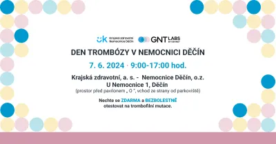 GNTlabs by GENNET partnerem Dne trombózy v Nemocnici Děčín