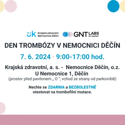 GNTlabs by GENNET partnerem Dne trombózy v Nemocnici Děčín